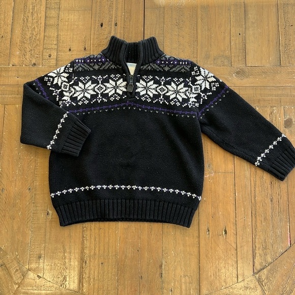 Janie and Jack fairisle snowflake quarter zip sweater - Picture 1 of 4